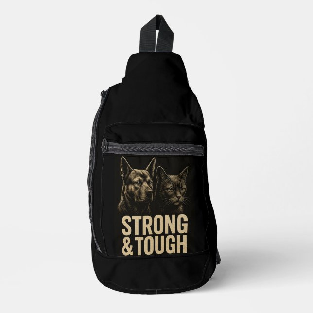 Strength & Resilience: Bold Pet Art Sling Bag (Front)