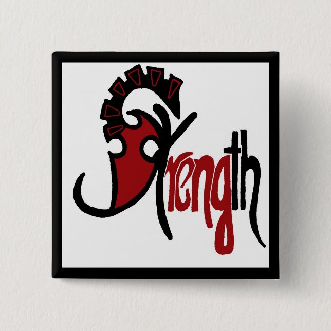Strength saying 15 cm square badge (Front)