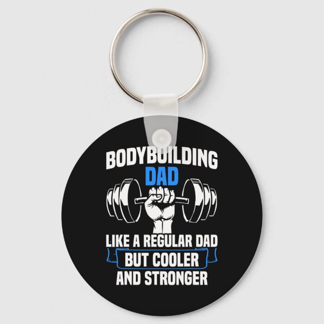 Strength Sports Gym Funny Bodybuilding Dad  Key Ring (Front)