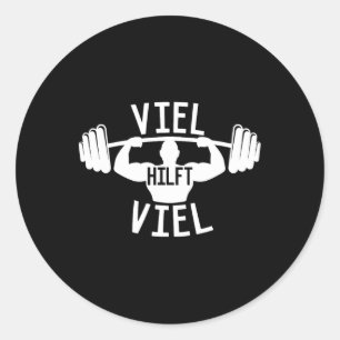 Strength Sports viel Hilft Viel' Saying Workout Fi Classic Round Sticker