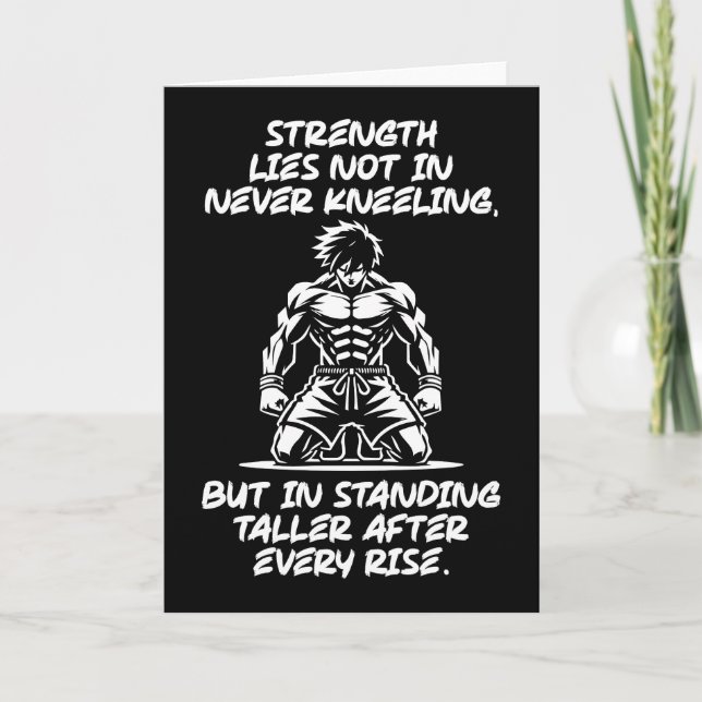 Strength, Stand Tall - Gym, Hustle, Success Card (Front)