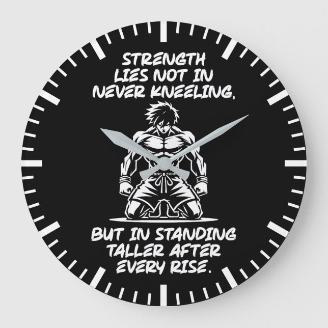 Strength, Stand Tall - Gym, Hustle, Success Large Clock (Front)