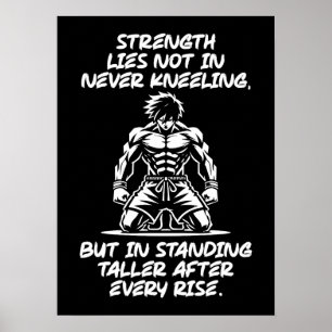 Strength, Stand Tall - Gym, Hustle, Success Poster