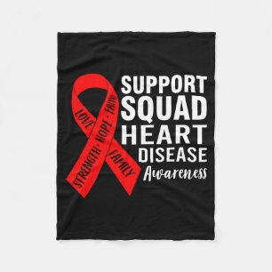 Strength Support Squad Heart Disease Awareness Red Fleece Blanket