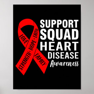 Strength Support Squad Heart Disease Awareness Red Poster