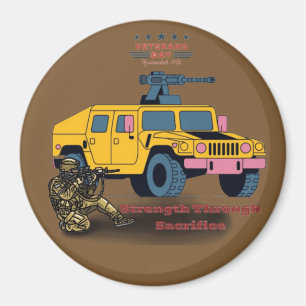Strength through sacrifice grey magnet
