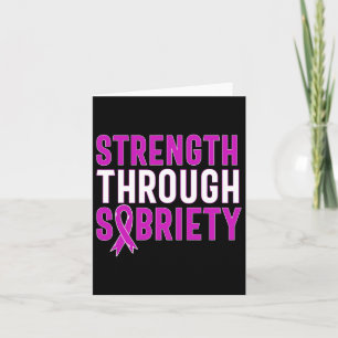 Strength Through Sobriety End Addiction Purple Rib Card