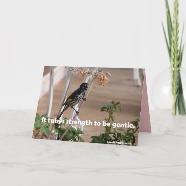 Strength To Be Gentle Australian Honeyeater Card (Front)