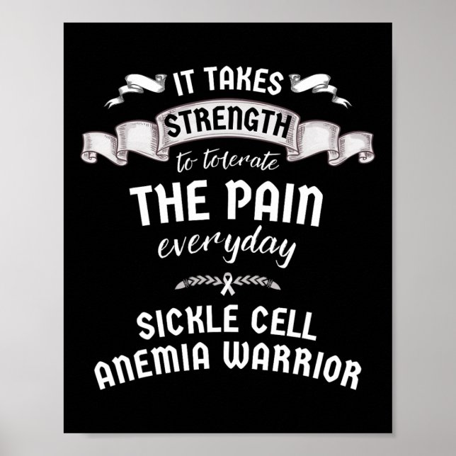 Strength Tolerate Pain Sickle Cell Anaemia Warrior Poster (Front)