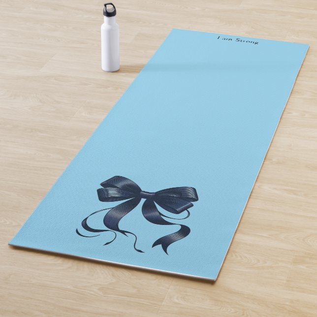 Strength Training Blue Bow Yoga Mat (In Situ)