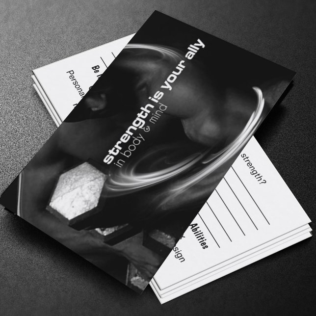 Strength Training Handout Card (Strength is your ally in body and mind coaching cards)