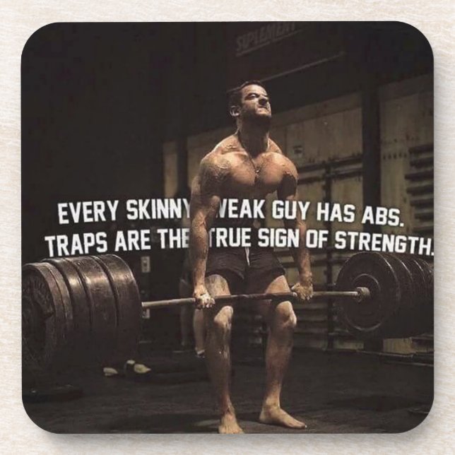 Strength Training Motivation - Traps - Workout Coaster (Front)