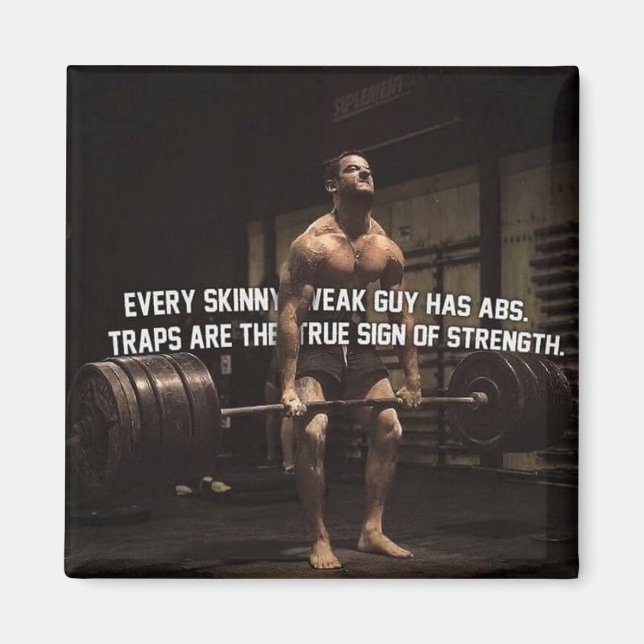 Strength Training Motivation - Traps - Workout Magnet (Front)