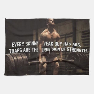 Strength Training Motivation - Traps - Workout Tea Towel