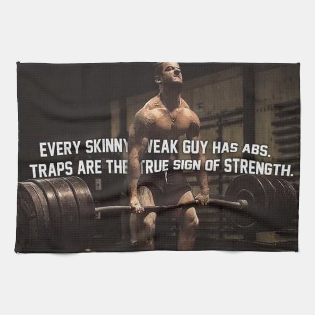 Strength Training Motivation - Traps - Workout Tea Towel (Horizontal)