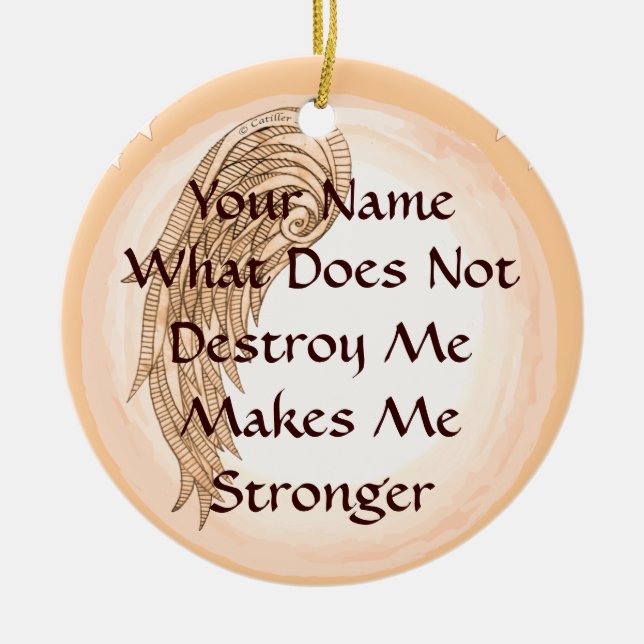 Strength Wing Ceramic Ornament (Front)