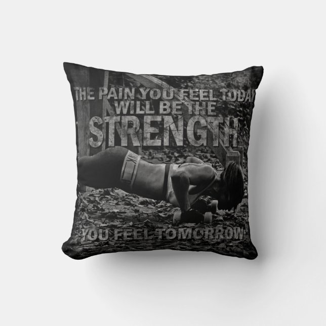 STRENGTH - Women's Workout Motivational Cushion (Front)