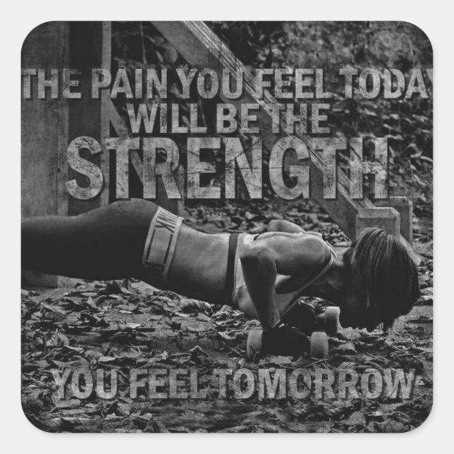 STRENGTH - Women's Workout Motivational Square Sticker (Front)