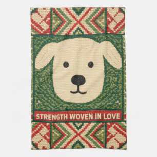 Strength Woven in Love – Meaningful Typography Tea Towel