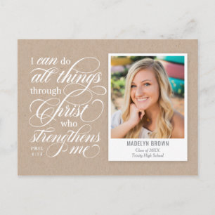 Strengthened Graduation Announcement Postcard