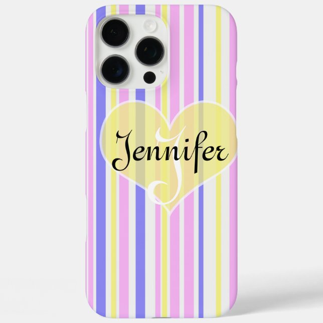 Strepen patroon (paars, geel ,wit en roze) Case-Mate iPhone case (Back)