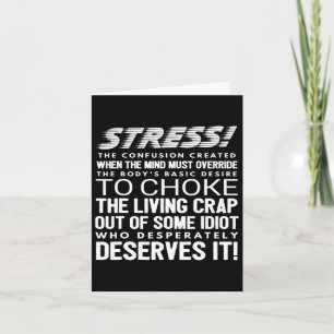 Stress Funny Definition  Card