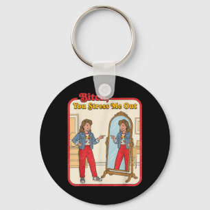 Stress Out Funny Sarcastic Woman Mirror Retro Key Ring