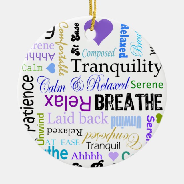 Stress-relief Calm & Relaxing Typography Ornament (Front)