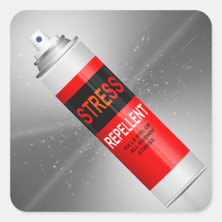 Stress repellent. square sticker