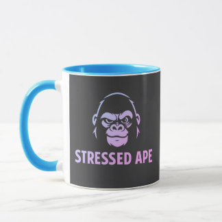 Stressed Ape - blue Mug