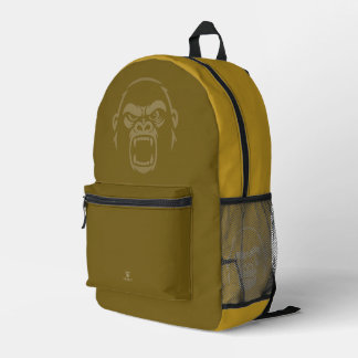 Stressed Ape - Roar! Mustard Printed Backpack