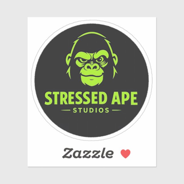 Stressed Ape Studios Green Logo-Sticker (Sheet)