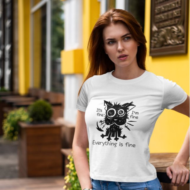 Stressed Cat Funny  T-Shirt (Creator Uploaded)