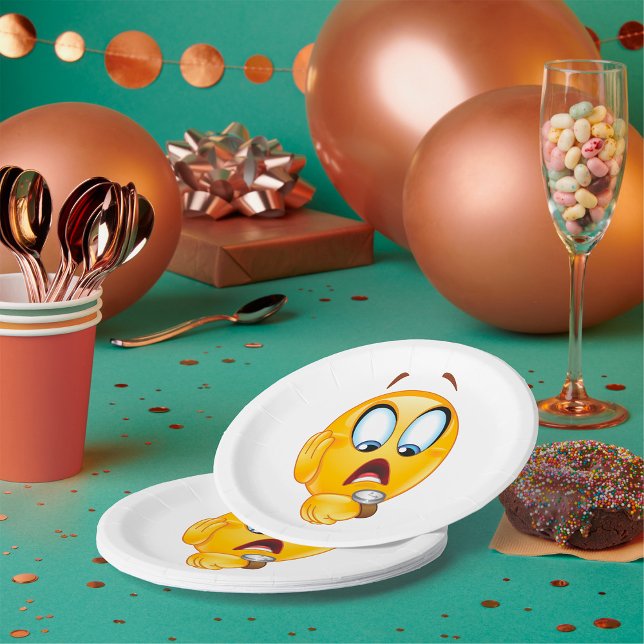 Stressed Emoji Paper Plates (Creator Uploaded)