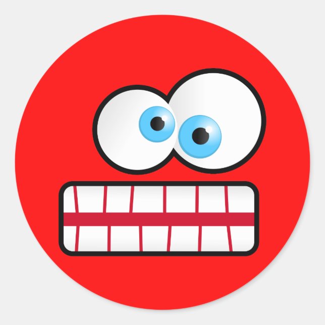 Stressed Face Classic Round Sticker (Front)