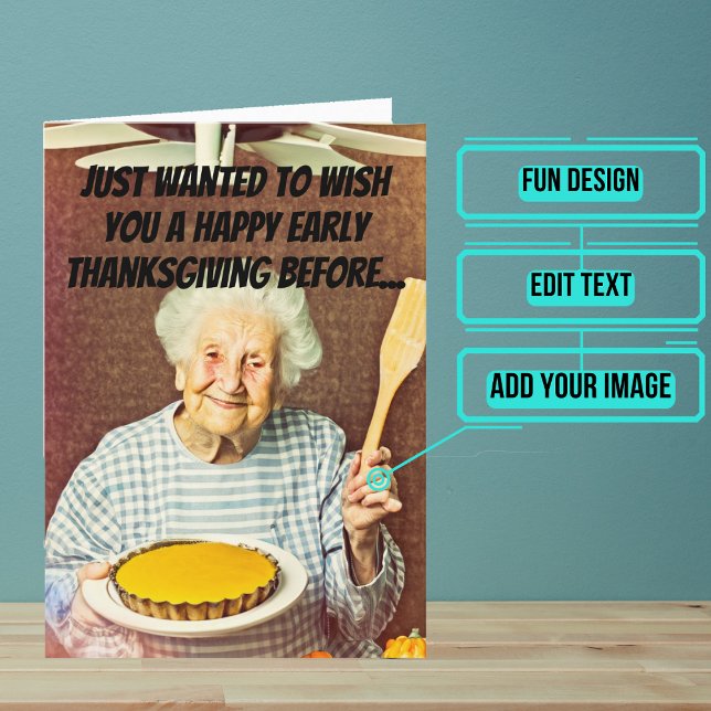 Stressed Granny Funny Thanksgiving Card (Share your gratitude this year with a Thanksgiving greeting card using a fun and funny design.)