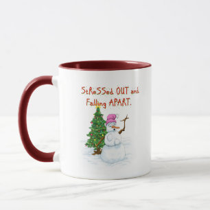 Stressed Snowlady Christmas mug