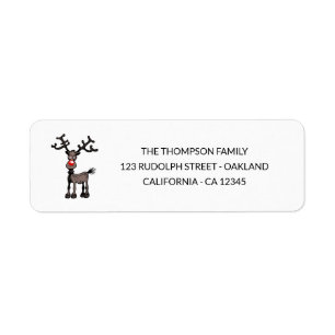 Stressful times with Rudolph the Reindeer Return Address Label