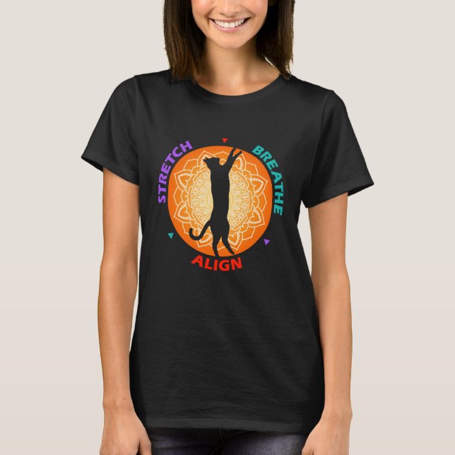 Stretch Breathe Align Cat Silhouette T-Shirt (Front)
