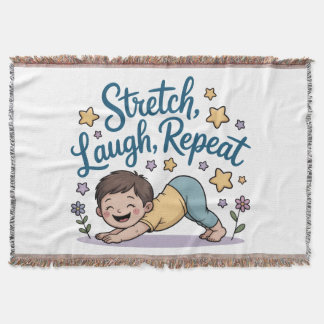 Stretch laugh repeat yoga lover throw blanket
