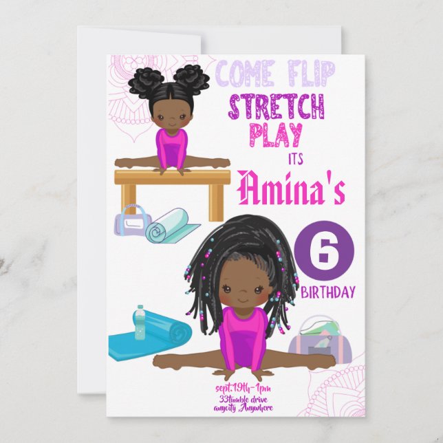 Stretch & Play Birthday Invitation (Front)