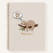 Stretch Tomorrow Sloth Notebook | Cosy Minimalist