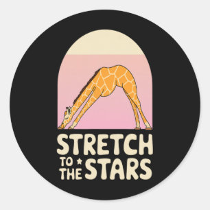 Stretch Towards The Galaxy Giraffe Positivity Grow Classic Round Sticker