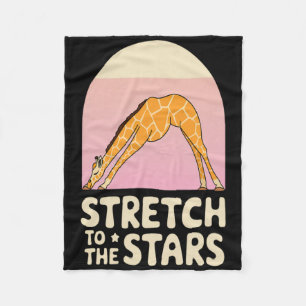 Stretch Towards The Galaxy Giraffe Positivity Grow Fleece Blanket