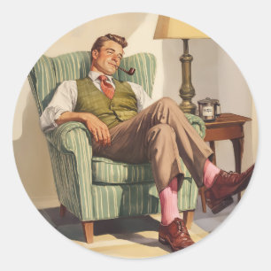 Stretched Canvas Print Classic Round Sticker