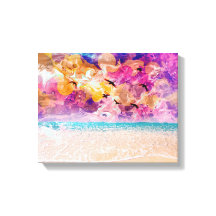 Stretched canvas print with beach