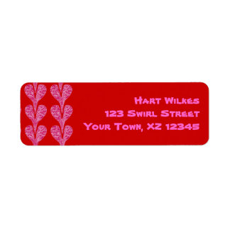 Stretched Hearts Return Address Label