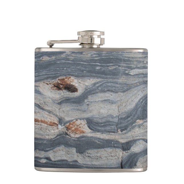 Stretched Limestone Geology Hip Flask (Front)