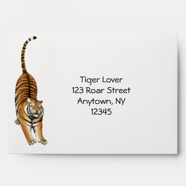 Stretching Bengal Tiger Envelope (Front)