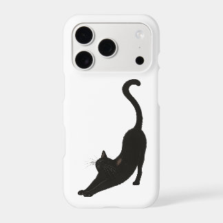 Stretching Black Cat iPhone Case